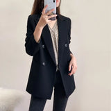 Zingj Small Suit Jacket Female 2024 New Autumn Korean Version Of The British Wind Loose Temperament Foreign Fashion-Outfit