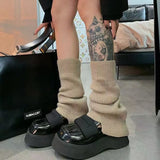 Zingj And Winter Lolita Pile Jk Pure Color Socks Cover Soft Waxy Warm Folding Leg Boot Cover Pile Leg Cover-Outfit