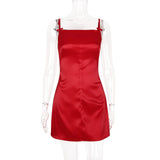 Satin Bow Strap Mini Dress- Outfit