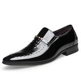 Zingj 7701 Crocodile Men's Patent Leather Business Leather Shoes Set Pointed Toe Slim Leather Shoes Men's