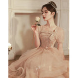 Evening Dress Women 2025 New Banquet Temperament Light Luxury Small High-End Champagne Style Lead The Annual Meeting Art