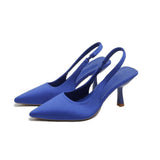 Zingj Size High Heel Sandals Baotou Back Empty Rear Trip New Shallow Pointed Single Heel Heels-Outfit