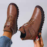 Women's Shoes Plus Velvet Warm High-Cotton Shoes Winter Hand-Sewn Mother Shoes Soft Bottom Flat