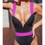 New Sexy Bikini Black Push Up Swimsuit Women Swimwear Splicing Bathing Suit Beach Swimming