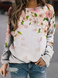 Landscape Flower Floral Print Long Sleeve