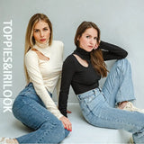 Sexy Skinny Turtleneck Top Woman Hollow Out Casual Long Sleeve T Shirt Skinny Spring 2021 Slim Tee Lady
