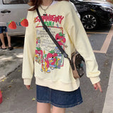 Strawberry Jam Print Oversized SweatshirtOutfit