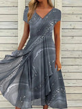 Long Sleeve Loose Pullover Dress Vintage Printed Women Buttoned Shirt Dress 2022 Summer Lady O-Neck Casual Maxi