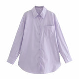 Street Fashion 14 Color Urban Women With Pocket Shirt Casual Autumn