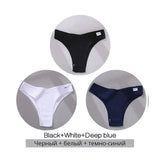 Cotton Brazilian Women's Panties V Waist G-String Underwear Women T Back Underpants Intimate Lingerie Women's