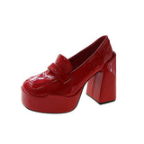 Spring And Autumn New Thick Heel Waterproof Platform High Heels Single Shoes Women's Sense Commuter Mary Jane Shoes Women's High