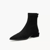 Light Luxury Base Elastic Skinny Boots Tip Thick And Simple Temperament Short Boots Retro Comfortable Casual Women