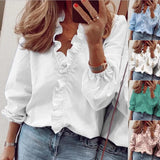 Women's Urban Leisure Long Sleeve Ruffle
