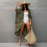 Sexy Black Retro Striped Batwing Sleeve Self Belted Plus Size Long Kimono Tunic Women Tops and Blouses Shirts