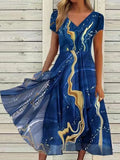 Long Sleeve Loose Pullover Dress Vintage Printed Women Buttoned Shirt Dress 2022 Summer Lady O-Neck Casual Maxi