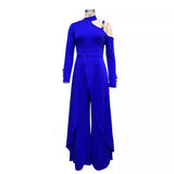 Spot 2025 New Solid Color Long Sleeve Off-The-Shoulder Women's Elegant Party Wide-Leg