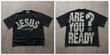 T-Shirt Men's Gothic Graphic Printing T-Shirt With Cotton Round Collar And Oversized Short Sleeves On The Street Of