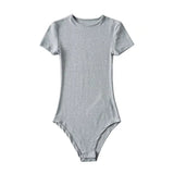 Zingj Summer's New Tight Elastic Round-Neck Short-Sleeved T-Shirt Slim And Solid Color Bottom