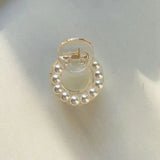 Mini Round Pearl Hair Clips for Women Girls Hair Claw Chic Barrettes Claw Crab Hairpins Styling Fashion Hair