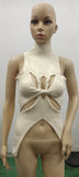 Zingj Irregular Sleeveless Hollow Out Kink Wool Woven Vest Women's Fashion Half High Collar Solid Color Crop Top-Outfit