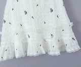 White Embroidery Flower Corset Style Cami Mini Dress- Outfit