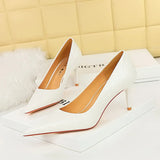 Zingj Retro Stone Patent Leather Women's Shoes Women's High