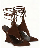 New Clip Toe Ankle Strap Profile High Heel Sandals Show Hollow Women High Heel
