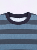 Vintage Striped Oversized Pullover Sweatshirt-Outfit