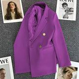 Zingj Suit Jacket Female 2024 Spring And Autumn Double-Breasted Green Suit Temperament Show Thin Web Celebrity Fried Street Clothes
