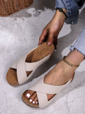Zingj New Large Size Leather Bread With Thick Bottom Crocs Light Good Wear Sandals Women