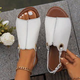 Toe Buckle Large-Size Sandals Women Metal Buckle Type Fish Mouth Beach Cold