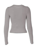 Solid Color Long Sleeve Top- Outfit