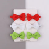 Sweet Mini Bows Hair Clips For Cute Girls Solid Ribbon Hairpins Boutique Barrettes Headwear Kids Hair Accessories