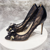 black flower decoration pointed toe 12cm 10cm 8cm high heels work party shallow fashion elegant women pumps SJ005