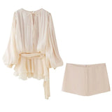 Women's Clothing 2025 New Fashion Waist Irregular Pendulum Dress Shorts