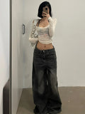 Y2k Aesthetic Slim Women Sexy Crop T-shirt Vintage Letter Print Streetwear Grunge Tshirts Harajuku Vintage Gothic Tee