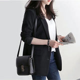 Zingj Suit Jacket Female Korean Version Loose 2024 Spring And Autumn British Wind Black Short Student Suit Small