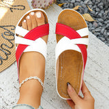 Asia's New Color-Stinged Toe Thick-Bottom Slippers Women's Slope And Car Sewing Light Beach Cold