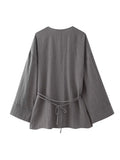 Women's 2025 New Double Flamingo Comfortable Linen And Suit Dress + Pants Set