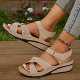 Zingj Round Head Pop Slope Heel Height Muller Velcro Adjustable Slipper Sandals