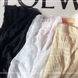 winter women blouse shirt korean style design sense half-collar lace mesh bottoming tops pleated retro sexy