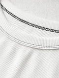 Stitched Detail Ribbed Crop Tank Top- Outfit