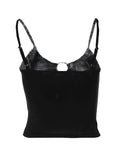 O Ring Cutout Crop Cami Top- Outfit