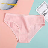 Underwear Cotton Panties Sexy Underpants Women's Panties Solid Color Briefs for Female Striped Cotton Intimate