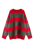 Oversized Stripe Pullover Sweater- Outfit