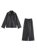 Street Fashion Straight Trousers Set Women's Spring Top Denim Casual