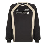 Sports Style Color Letter Printed Long-Sleeved T-Shirt Loose Medium-And Long-Sleeved Casual Long-Sleeved Sweaters In Spring / Summer