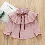Spring Summer 2020 Cotton Blouse for Big Girls Striped Clothes Children Long Sleeve School Girl Shirt Kids Tops 2-8
