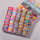 100Pcs/lot Hair Bands Girls Candy Color Elastic Rubber Band Hair Bands Child Baby Headband Scrunchie Kids Hair