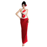 2025 Spring And Summer Women's New Seaside Vacation Wind Hanging Neck Vest Sexy Hip Skirt